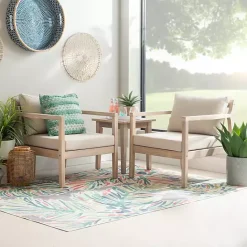 Discount Kirklands Home Natural Acacia Wood 2-pc. Outdoor Accent Chair Set Tan