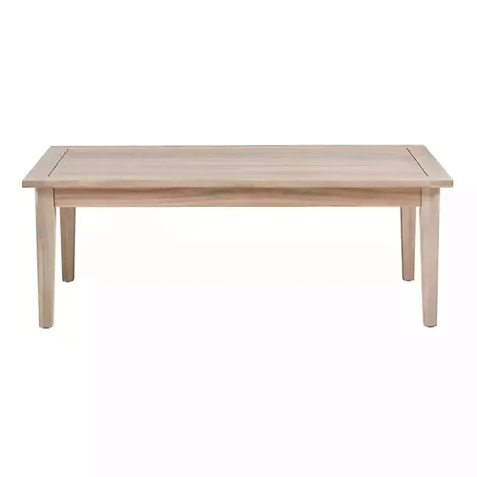 Discount Kirklands Home Natural Acacia Wood Slatted Outdoor Coffee Table Tan