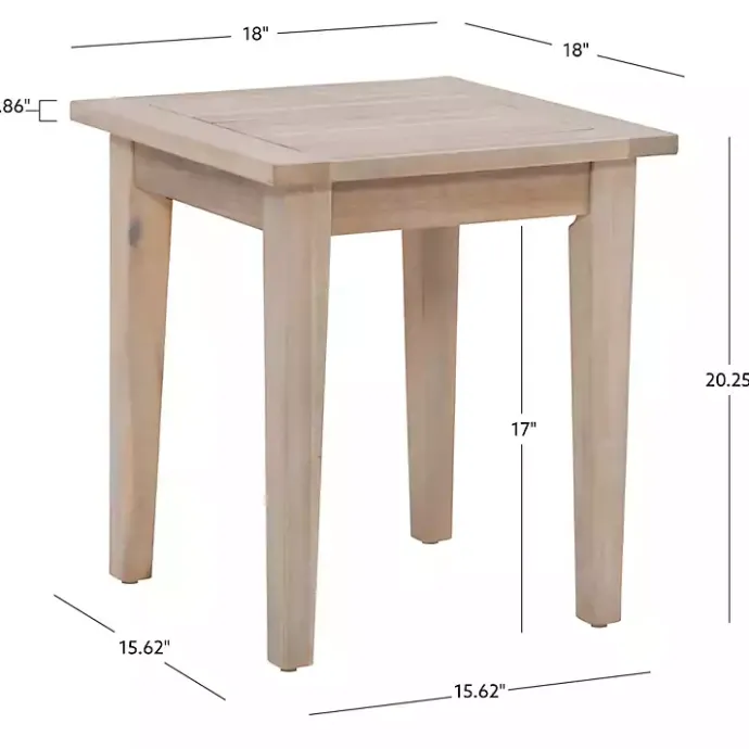 Discount Kirklands Home Natural Acacia Wood Slatted Outdoor Side Table Tan