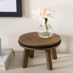 Hot Kirklands Home Natural and Black Beaded Wood Riser