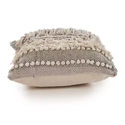 Clearance Kirklands Home Natural and Black Cozy Fringe Pillow