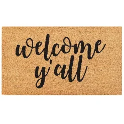 Best Kirklands Home Natural and Black Welcome Y'all Doormat