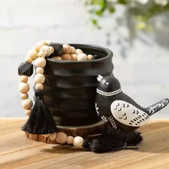 Online Kirklands Home Natural and Black Wood Bead Garlands, Set of 2