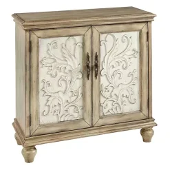 Clearance Kirklands Home Natural and Cream Two-Tone Whitt Cabinet Tan