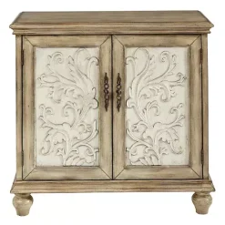 Clearance Kirklands Home Natural and Cream Two-Tone Whitt Cabinet Tan