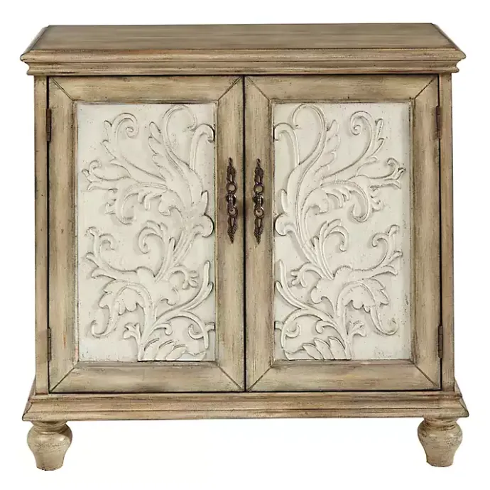 Clearance Kirklands Home Natural and Cream Two-Tone Whitt Cabinet Tan