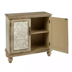 Clearance Kirklands Home Natural and Cream Two-Tone Whitt Cabinet Tan