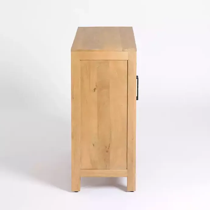 Outlet Kirklands Home Natural Arch Cane and Wood Cabinet Tan