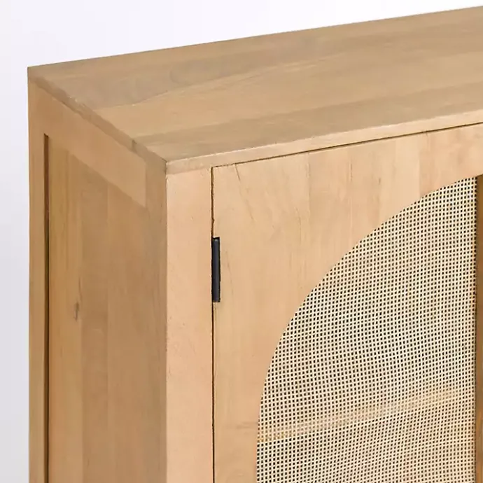 Outlet Kirklands Home Natural Arch Cane and Wood Cabinet Tan