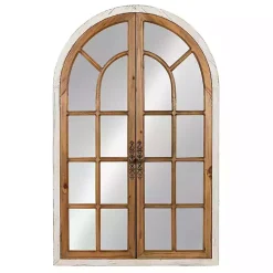 Best Kirklands Home Natural Arched Pane Doors Wall Mirror