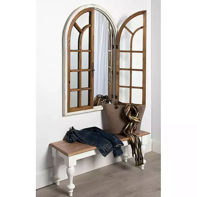 Best Kirklands Home Natural Arched Pane Doors Wall Mirror