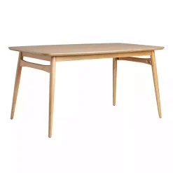 New Kirklands Home Natural Ash Wood Mid-Century Modern Dining Table Tan