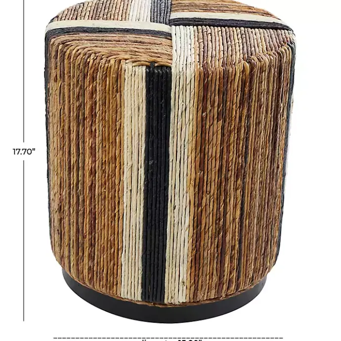 Kirklands Home Natural Banana Leaf Wrapped Accent Table