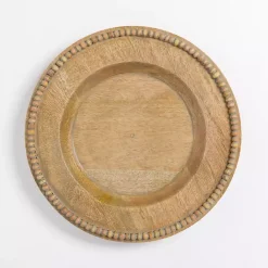 Outlet Kirklands Home Natural Beaded Wood Charger Tan