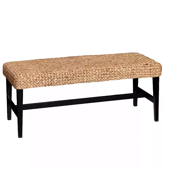 Sale Kirklands Home Natural Blanchard Water Hyacinth Bench Tan