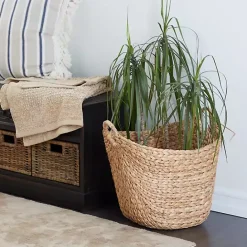 Best Kirklands Home Natural Braided Seagrass Basket Tan
