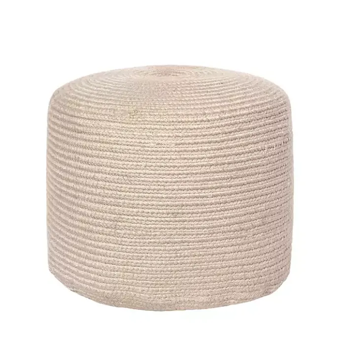 Sale Kirklands Home Natural Cable Braided Pouf Tan