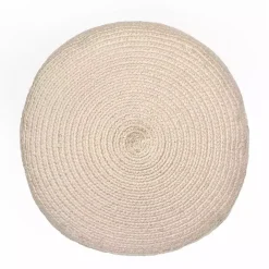 Sale Kirklands Home Natural Cable Braided Pouf Tan