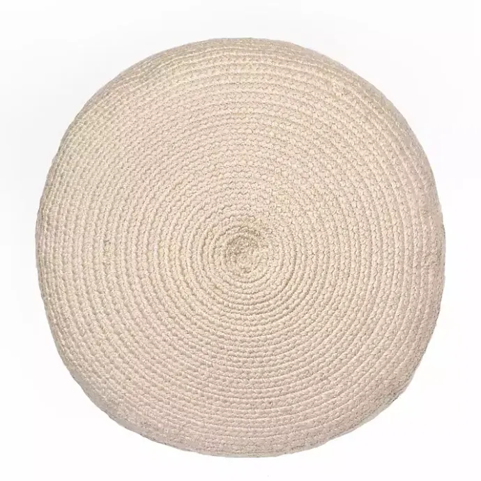 Sale Kirklands Home Natural Cable Braided Pouf Tan
