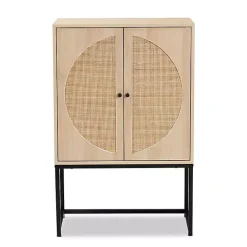 Online Kirklands Home Natural Cane and Wood 2-Door Cabinet