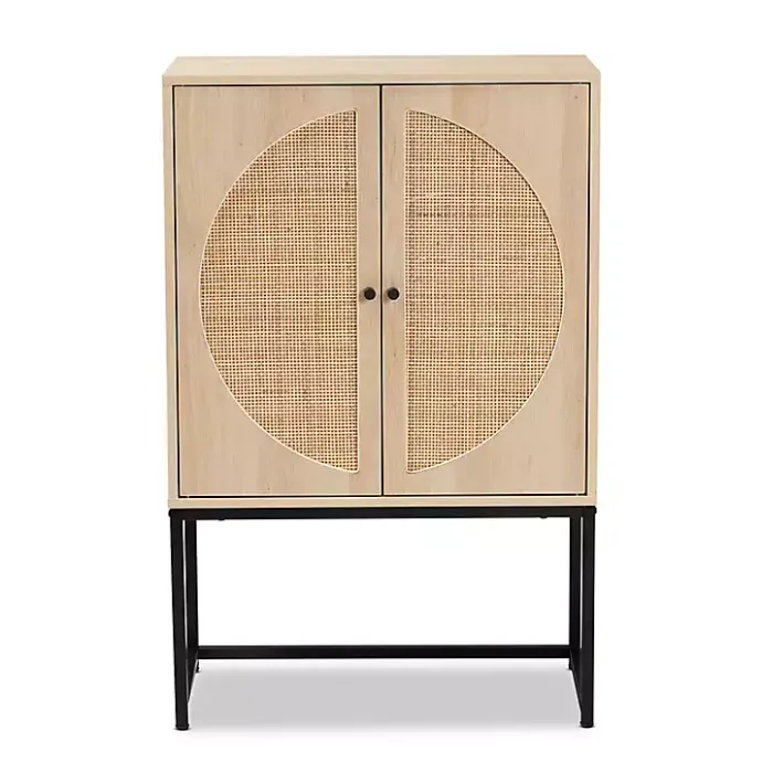 Online Kirklands Home Natural Cane and Wood 2-Door Cabinet