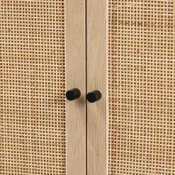 Online Kirklands Home Natural Cane and Wood 2-Door Cabinet