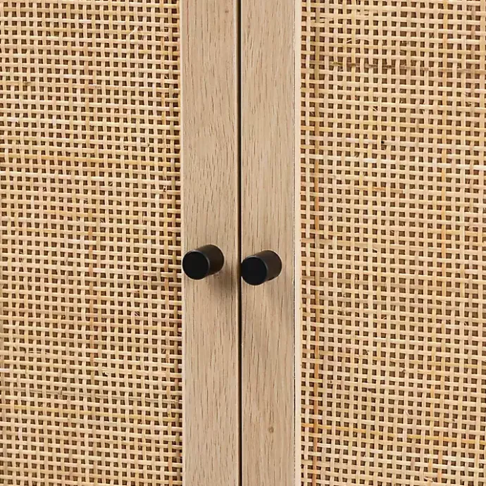 Online Kirklands Home Natural Cane and Wood 2-Door Cabinet