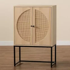 Online Kirklands Home Natural Cane and Wood 2-Door Cabinet