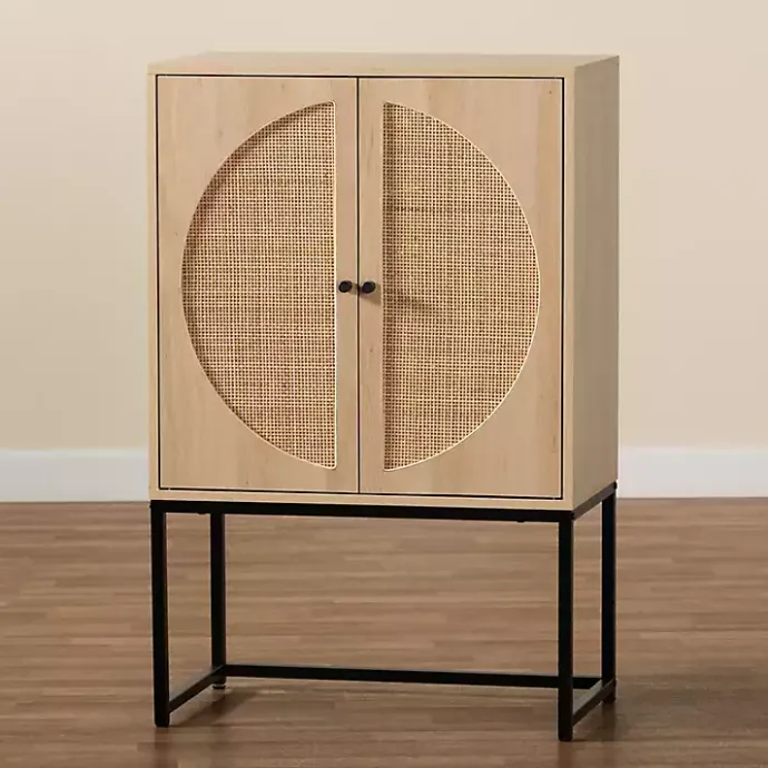 Online Kirklands Home Natural Cane and Wood 2-Door Cabinet