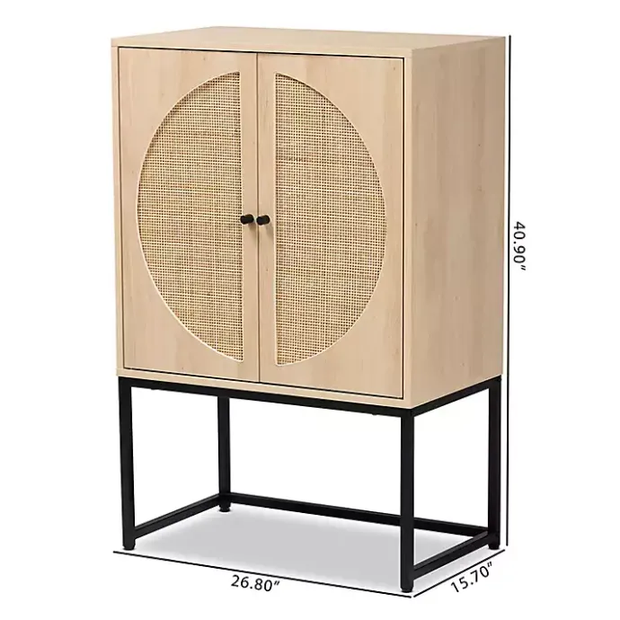 Online Kirklands Home Natural Cane and Wood 2-Door Cabinet