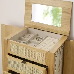 Clearance Kirklands Home Natural Cane Jewelry Armoire Tan