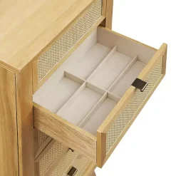 Clearance Kirklands Home Natural Cane Jewelry Armoire Tan