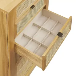 Clearance Kirklands Home Natural Cane Jewelry Armoire Tan