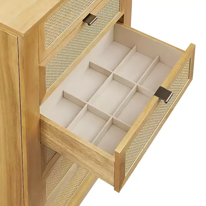 Clearance Kirklands Home Natural Cane Jewelry Armoire Tan