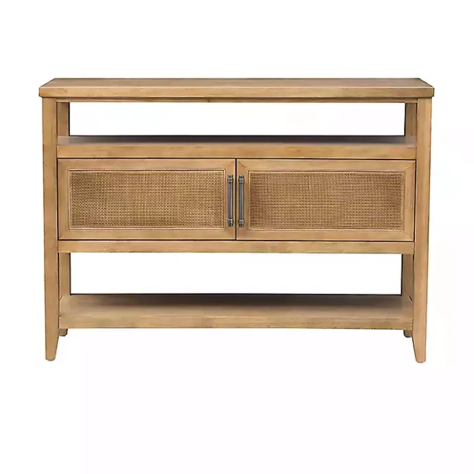 Best Kirklands Home Natural Cane Martha Sterwart Console Table Tan