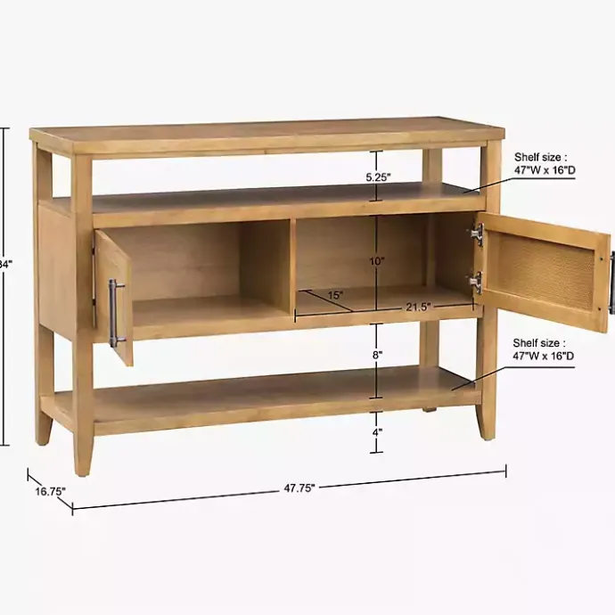 Best Kirklands Home Natural Cane Martha Sterwart Console Table Tan