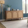 Sale Kirklands Home Natural Cane Wood Arched Sideboard Cabinet