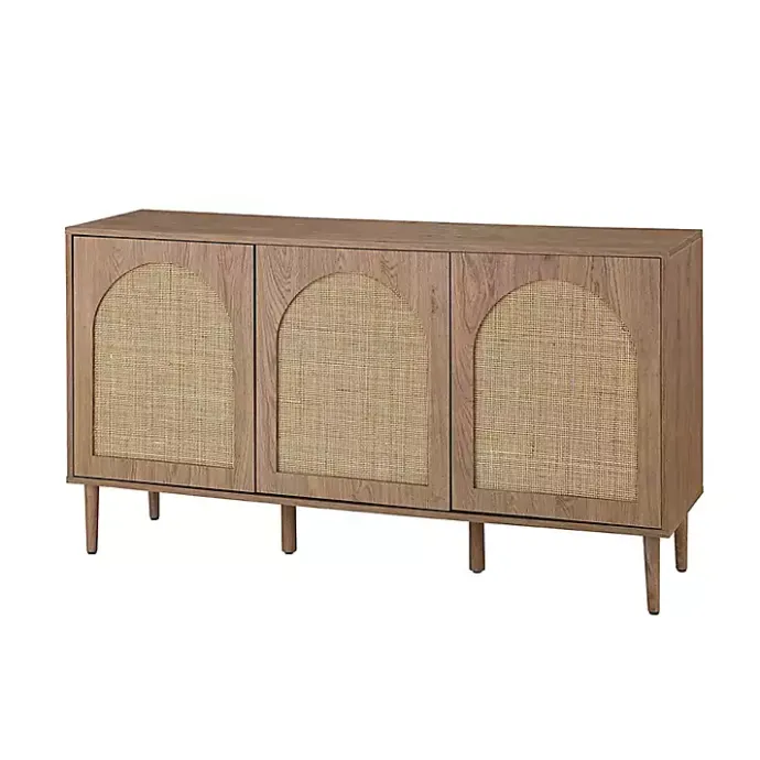 Sale Kirklands Home Natural Cane Wood Arched Sideboard Cabinet