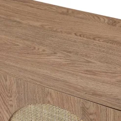 Sale Kirklands Home Natural Cane Wood Arched Sideboard Cabinet