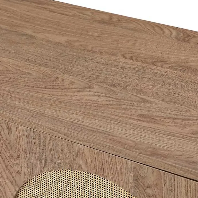 Sale Kirklands Home Natural Cane Wood Arched Sideboard Cabinet