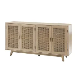 Clearance Kirklands Home Natural Cane Wood Storage Media Cabinet Tan