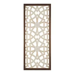 Online Kirklands Home Natural Carved Damask Wooden Wall Plaque Tan