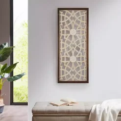 Online Kirklands Home Natural Carved Damask Wooden Wall Plaque Tan