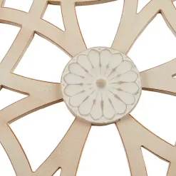 Online Kirklands Home Natural Carved Damask Wooden Wall Plaque Tan