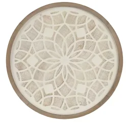Online Kirklands Home Natural Carved Wood Medallion Round Wall Plaque Tan