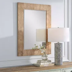 Sale Kirklands Home Natural Chevron Wood Wall Mirror