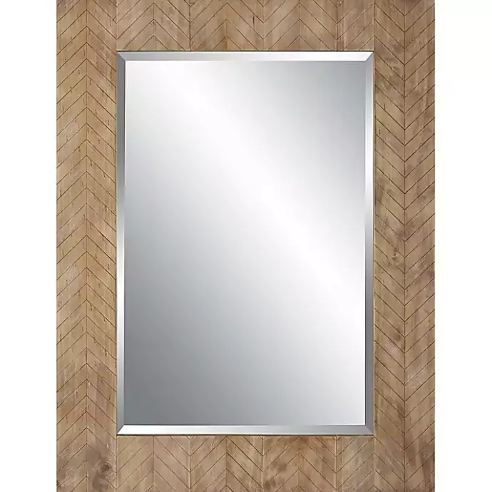 Sale Kirklands Home Natural Chevron Wood Wall Mirror