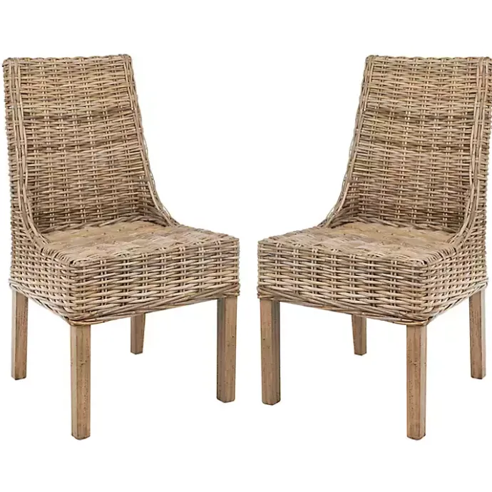 Kirklands Home Natural Coastal Rat 2-pc. Dining Chair Set Tan
