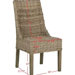 Kirklands Home Natural Coastal Rat 2-pc. Dining Chair Set Tan