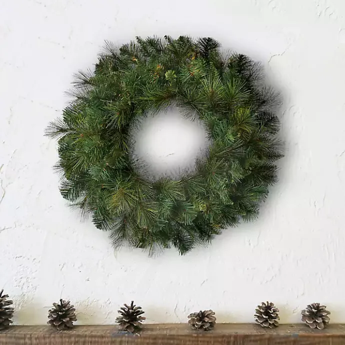 Best Kirklands Home Natural Deluxe Belgium Pine Wreath, 24 in. Green